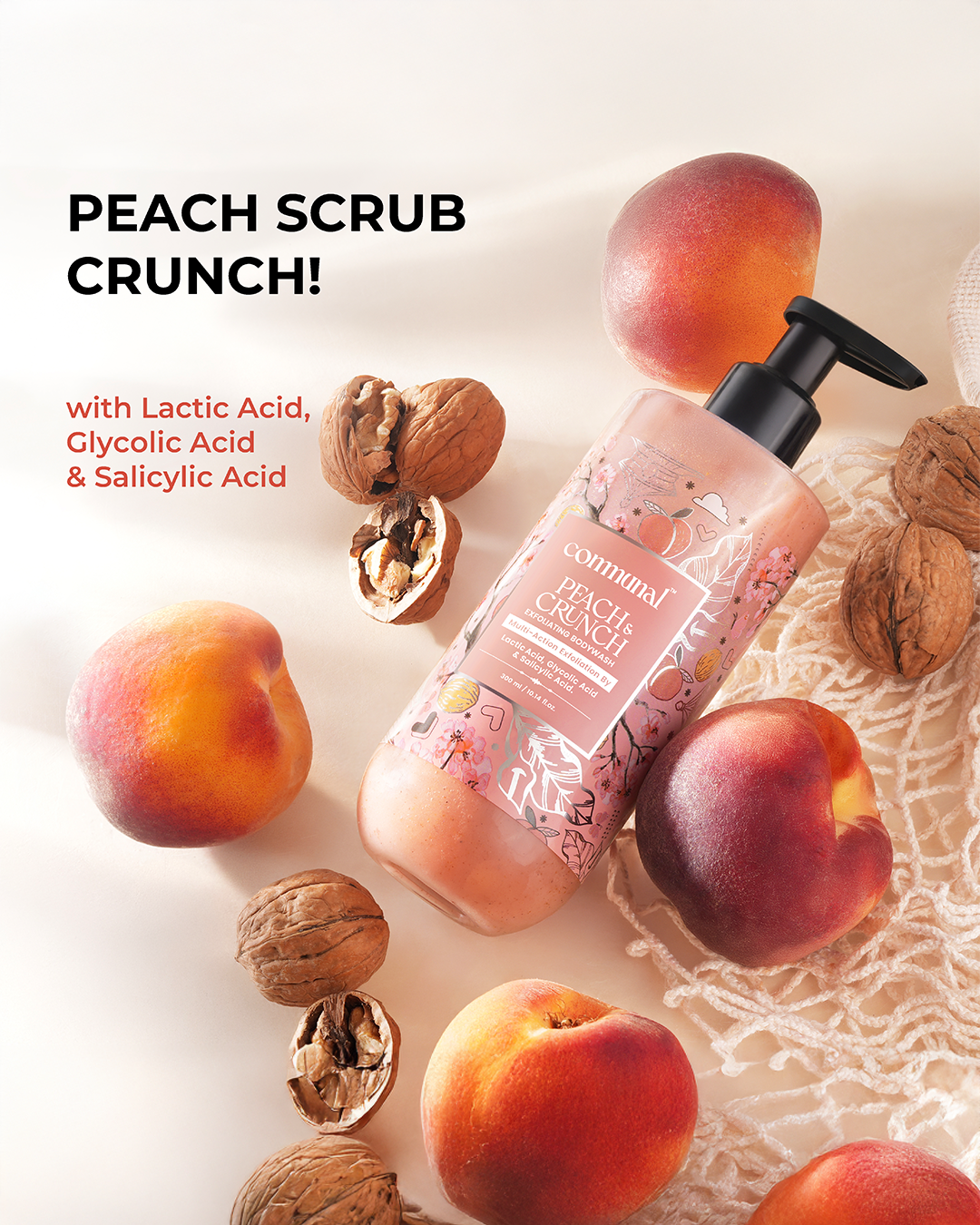 Peach and Crunch Exfoliating Body Wash