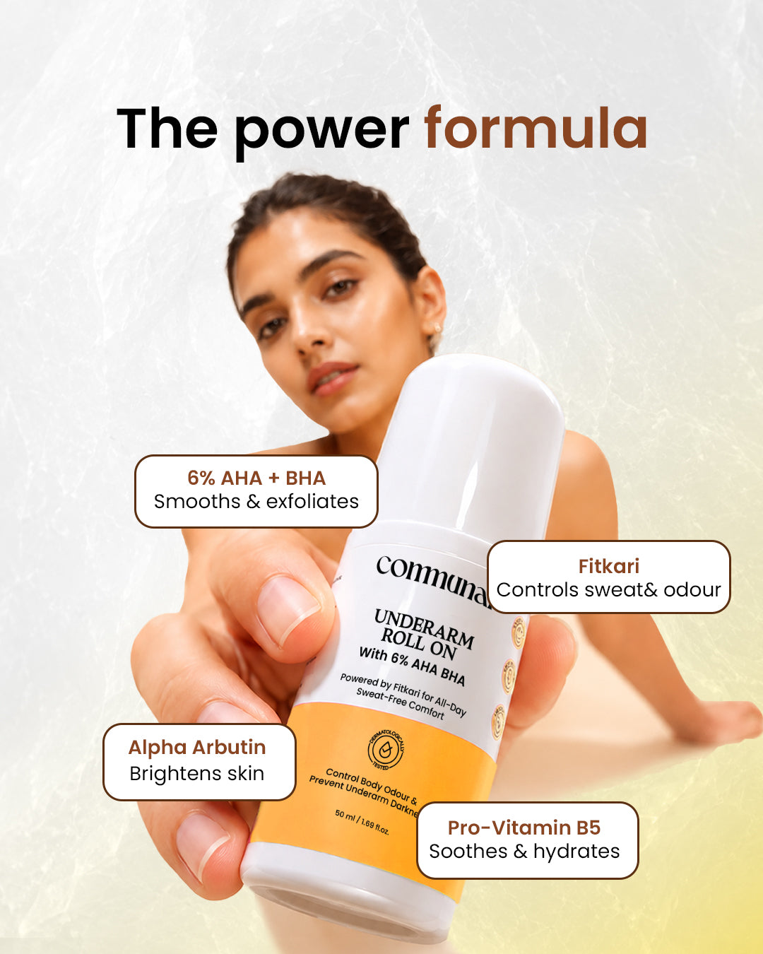 Fitkari Underarm Roll-On With 6% AHA BHA
