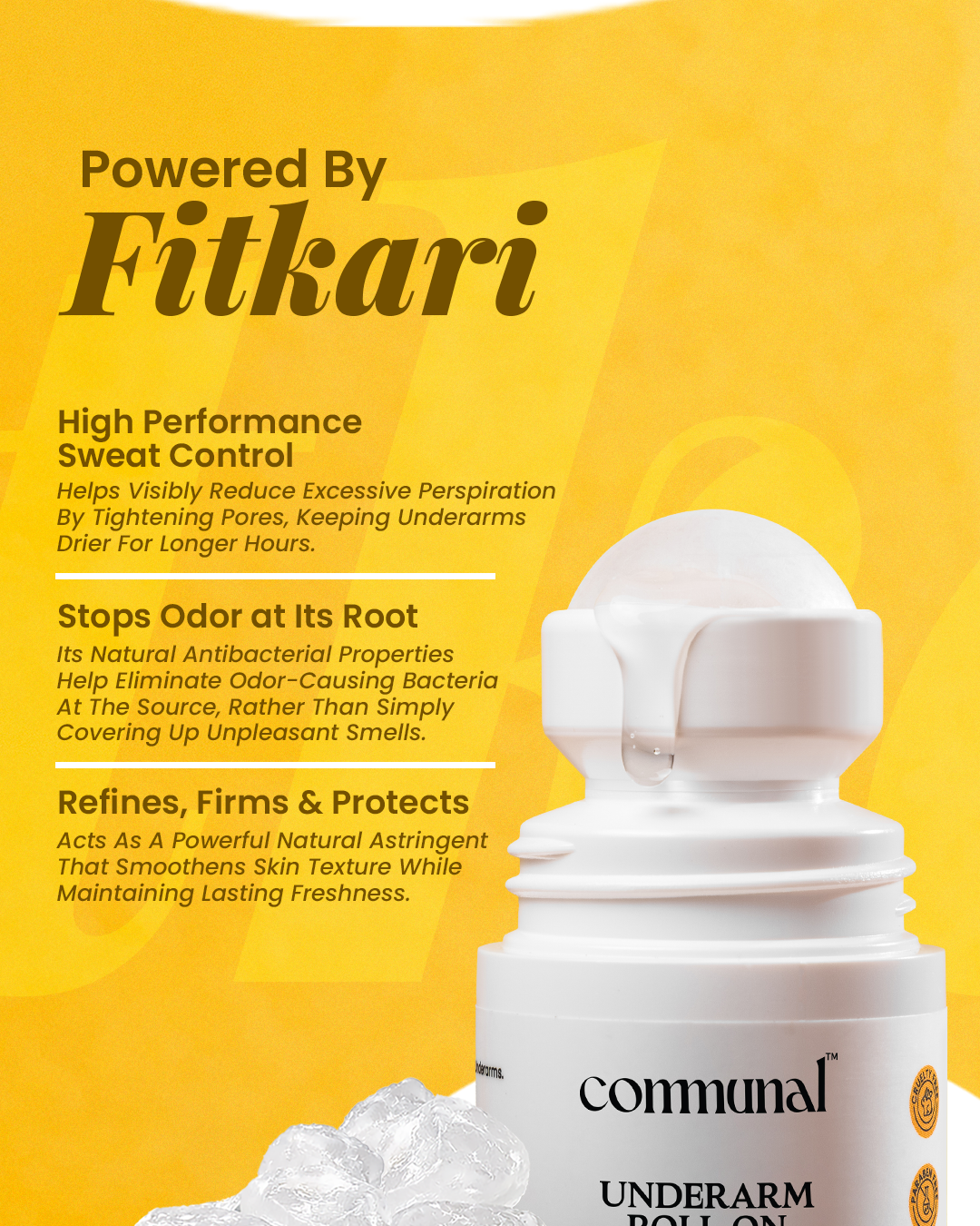 Under Arm Roll On With 6%AHA BHA Powered by Fitkari