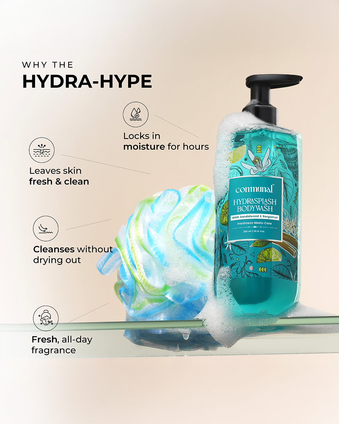 HydraSplash Body Wash with Sandalwood and Bergamot