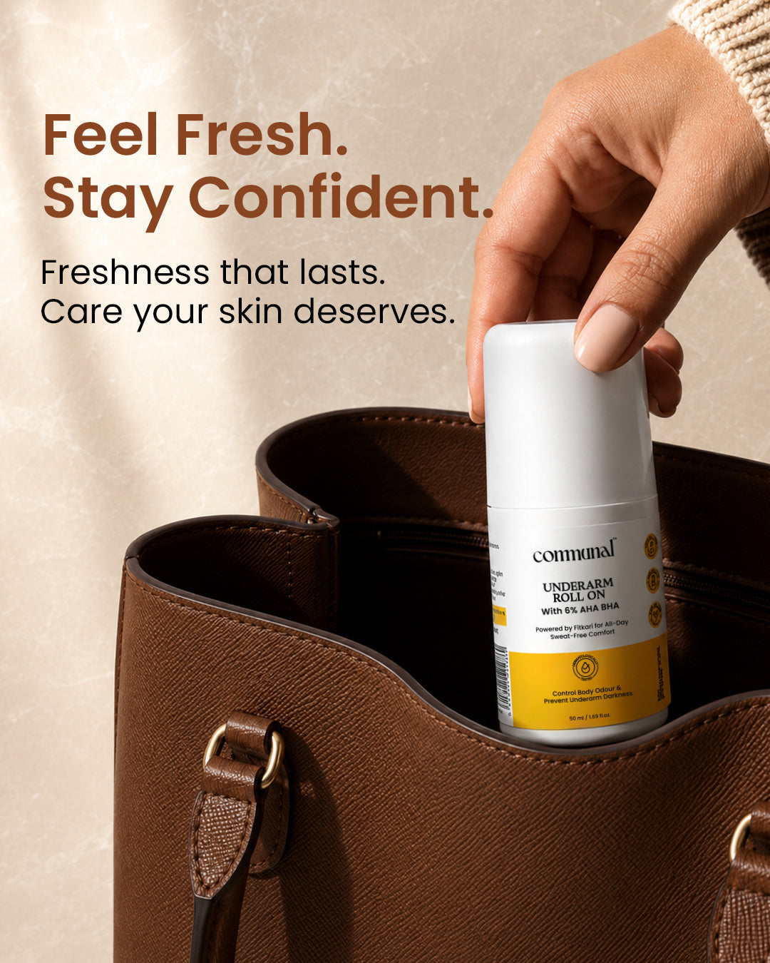 Fitkari Underarm Roll-On With 6% AHA BHA