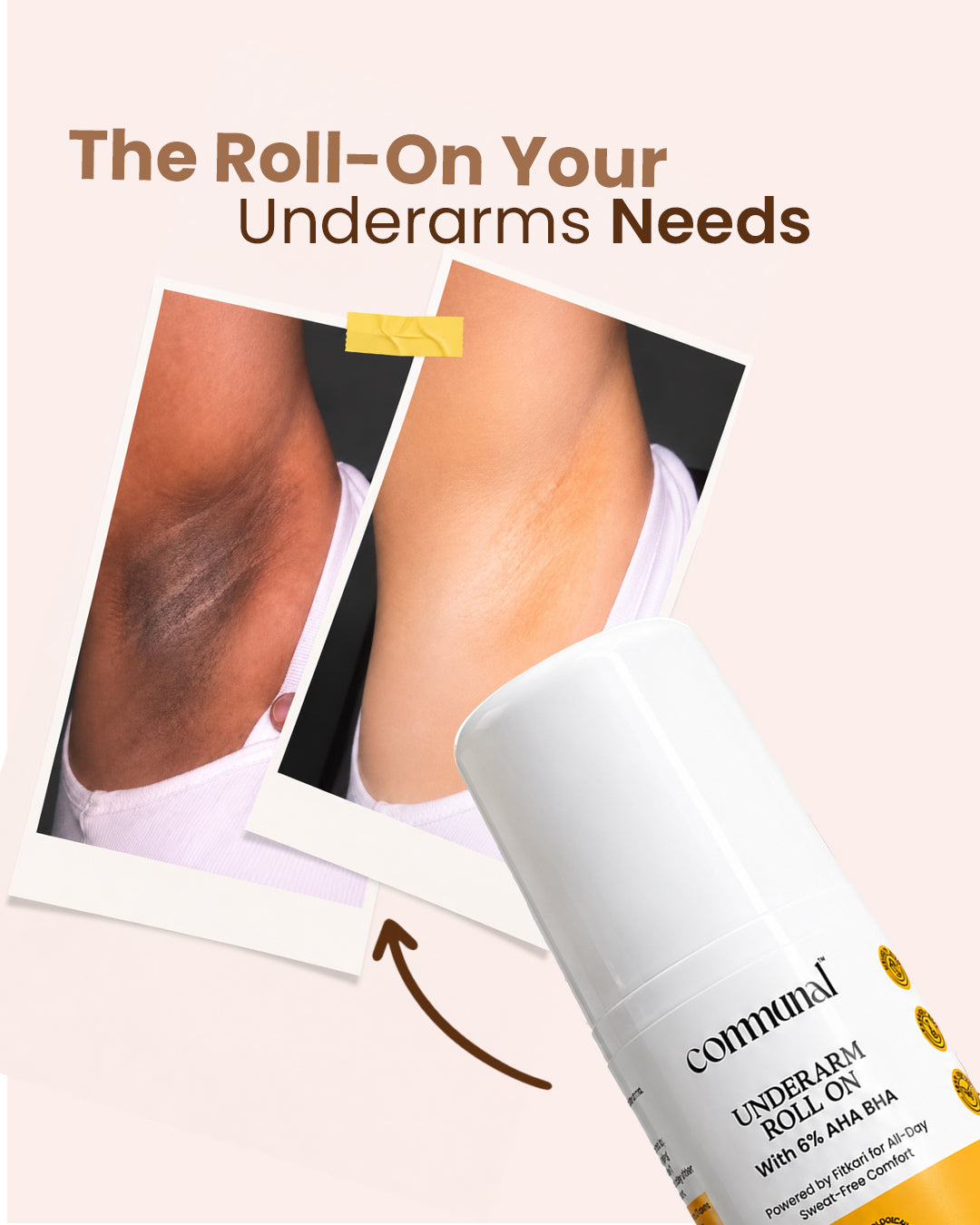 Fitkari Underarm Roll-On With 6% AHA BHA
