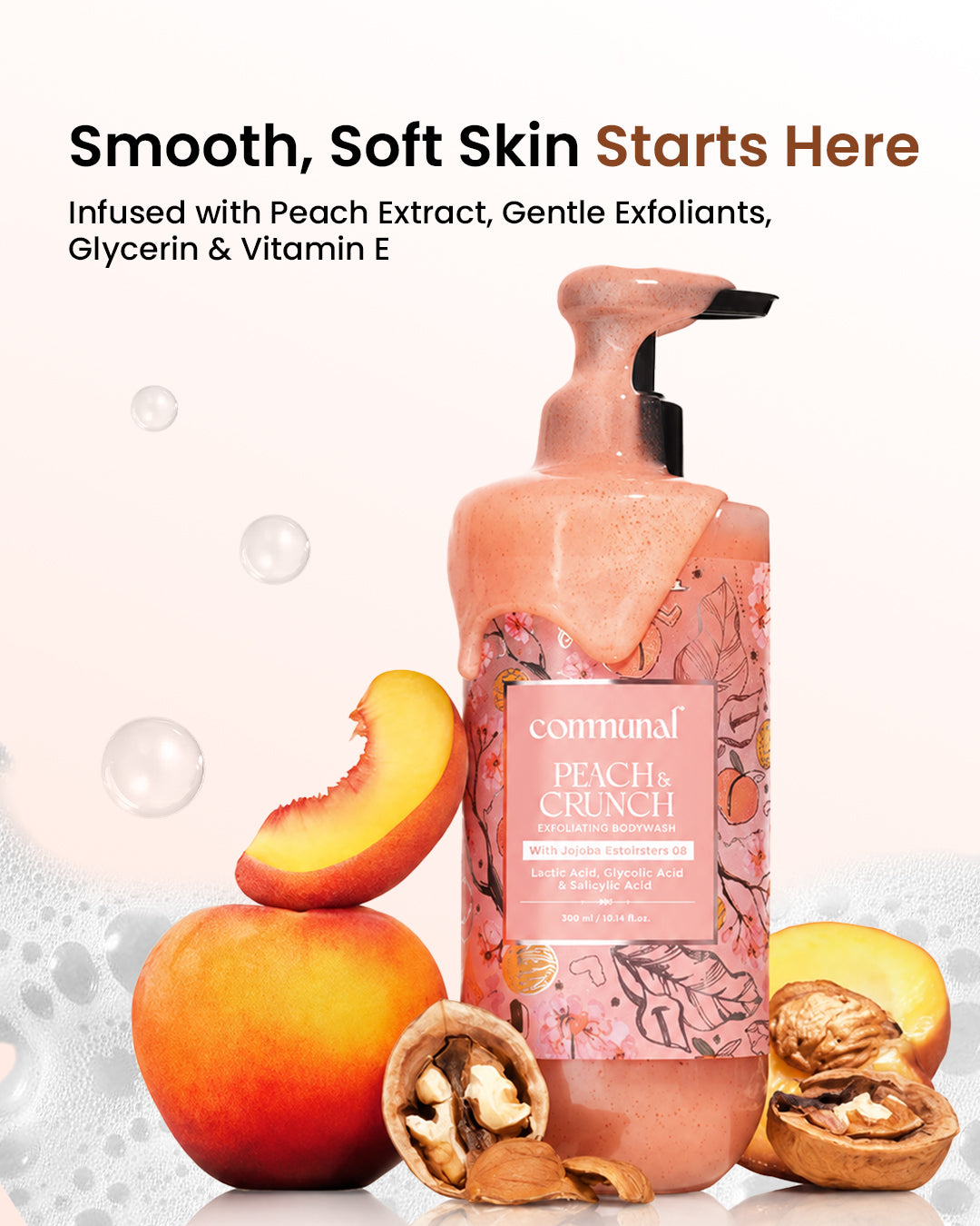 Peach and Crunch Exfoliating Body Wash