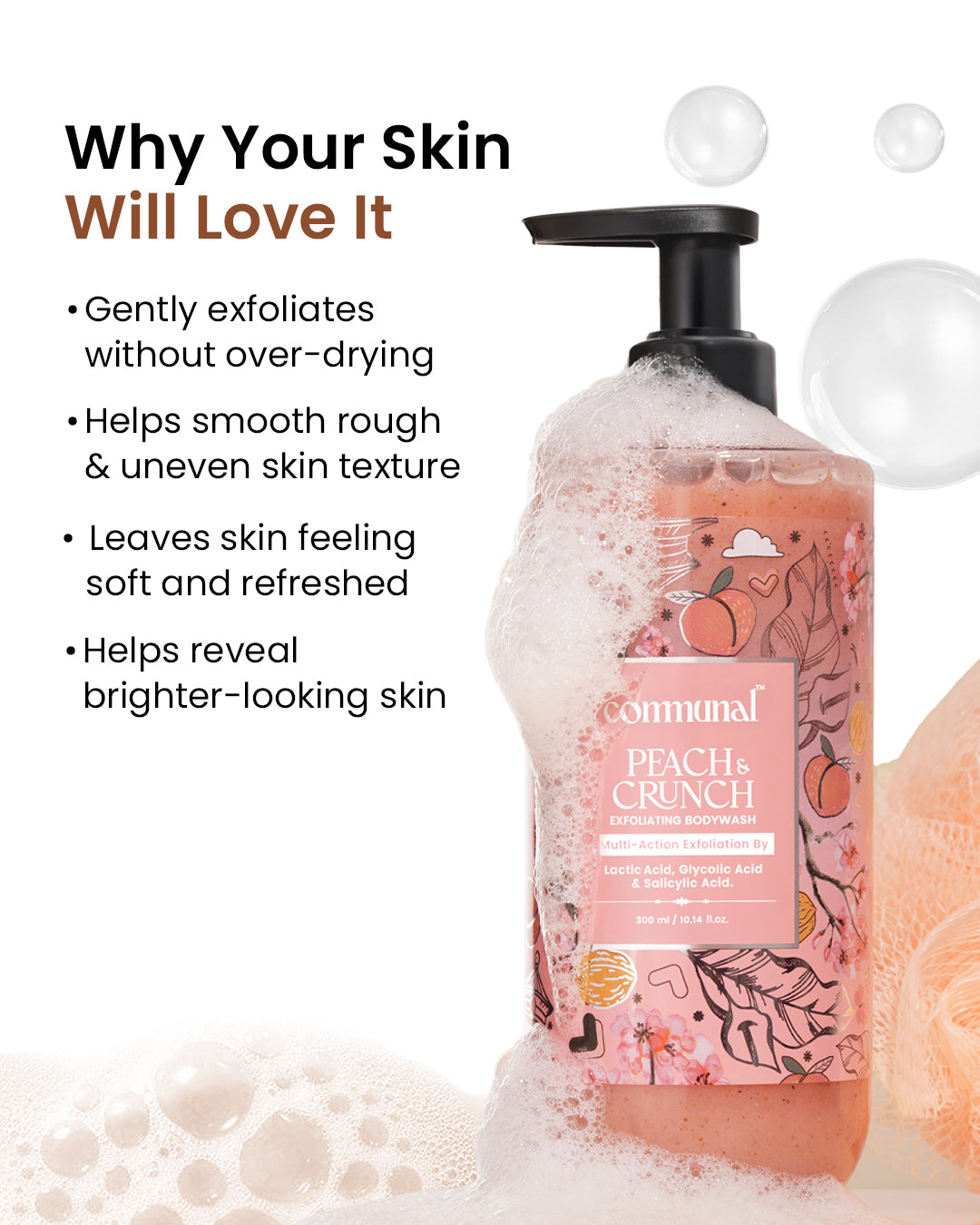 Peach and Crunch Exfoliating Body Wash
